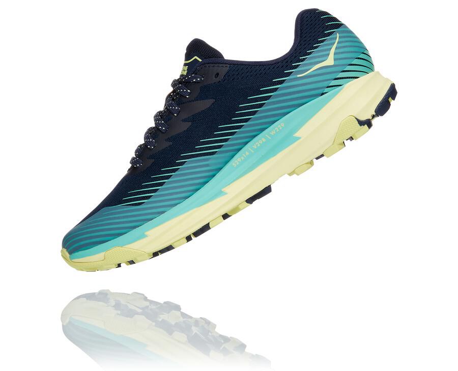 Hoka One One Trail Schoenen Dames - Torrent 2 - Zwart/Mintgroen - VW6580497